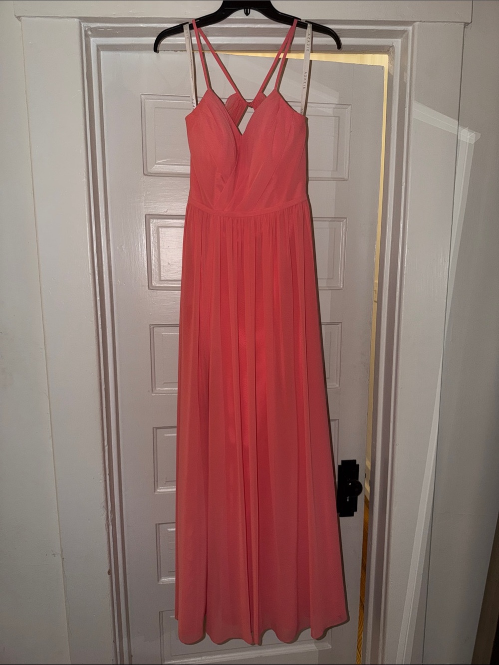Azazie Coral bridesmaid dress